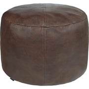 Thgonwid Unstuffed 16.5*12.5 inch Vegan Leather Pouf, Matte Coffee