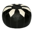 thumbnail image 1 of Thgonwid 21*13 inch Vegan Leather Pouf, Black White, 1 of 6