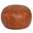 thumbnail image 1 of Thgonwid Unstuffed 21*13 inch Vegan Leather Pouf, Brown, 1 of 8