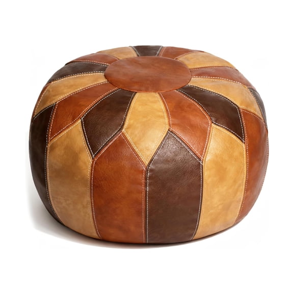 Thgonwid Unstuffed 21*13 inch Vegan Leather Pouf, Multi Color
