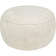 thumbnail image 1 of Thgonwid Unstuffed 21.7*13.7 inch Indoor Vegan Leather Pouf, Cream White, 1 of 7
