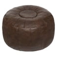 thumbnail image 1 of Thgonwid Unstuffed 21.7*13.7 inch Indoor Vegan Leather Pouf, Deep Coffee (No Filler), 1 of 7