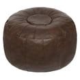 thumbnail image 1 of Thgonwid Unstuffed 21.7*13.7 inch Indoor Vegan Leather Pouf, Deep Coffee (No Filler), 1 of 7