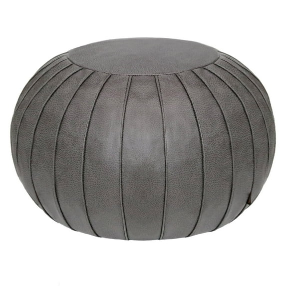Thgonwid Faux Suede Indoor Poufs, Deep Gray, 21.6"x13"