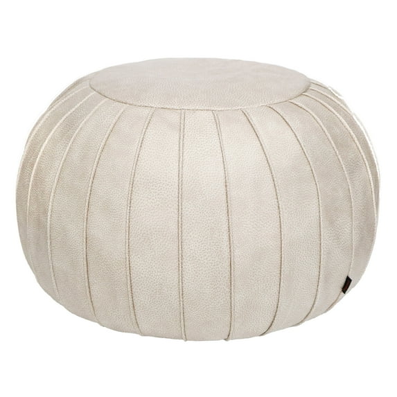 Thgonwid Handmade Faux Suede Indoor Poufs, Beige , 21.6" x 13"