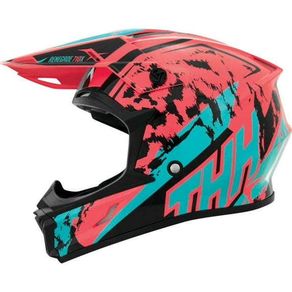 THH T-710X Renegade MX Offroad Helmet Coral/Blue LG