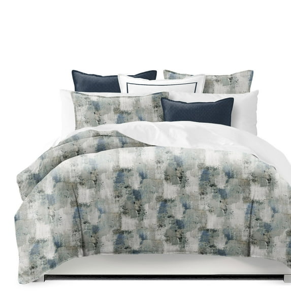 Thiago Linen Dark Denim Blue Duvet Cover Set Queen