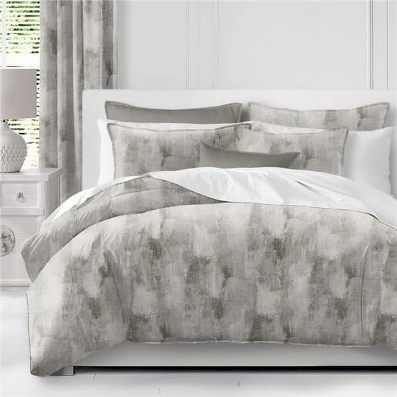 Thiago Linen Marble Coverlet & 2 Pillow Shams Set, Taupe - California King Size - 3 Piece