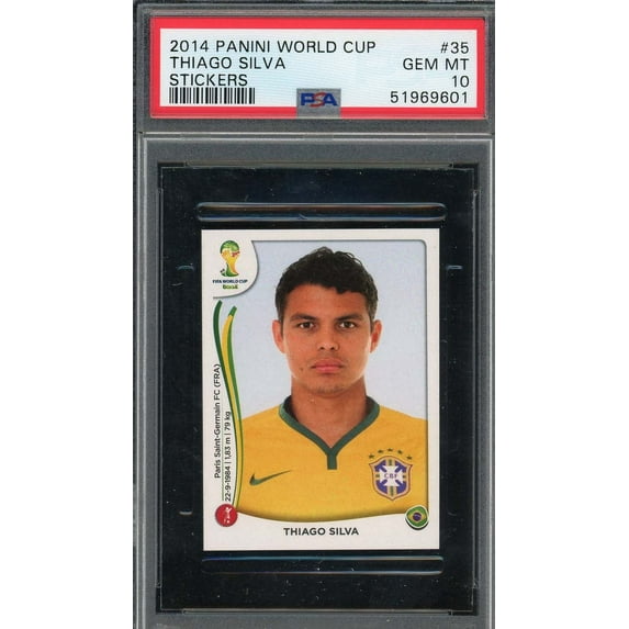 Thiago Silva 2014 Panini World Cup Stickers Card #35 PSA 10