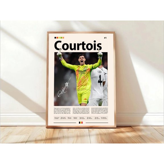 Thibaut Courtois Art Madrid Soccer Art Sports Bedroom Arts, Unframed Poster