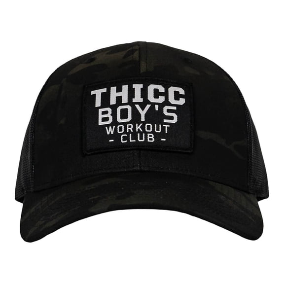 Combat Iron Thicc Boys Workout Patch Snapback Hat Black Multicam / Black