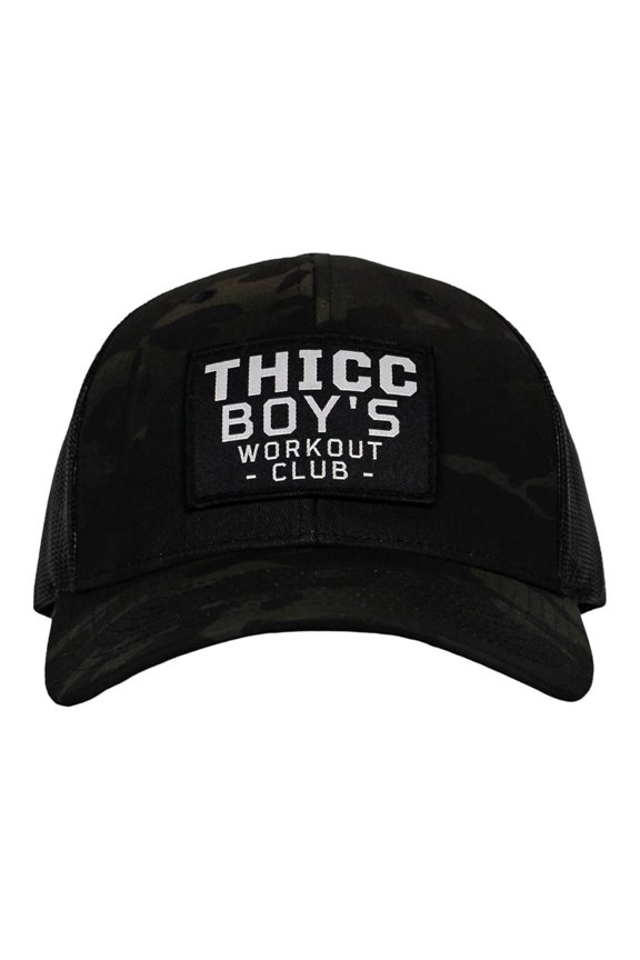 Thicc Boys Workout Patch Snapback Hat Black Multicam / Black