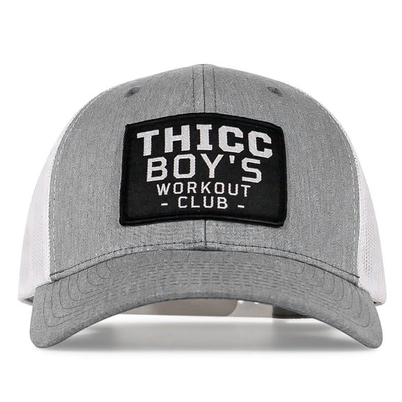 Combat Iron Thicc Boys Workout Patch Snapback Hat Gray / White