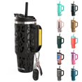 thumbnail image 1 of Frost Buddy Thicc Buddy - 40 oz Stainless Steel Vacuum Insulated Tumbler with Lid and Straw for Water - Travel Mug Cupholder Friendly - Gifts for Women Men Him Her (Black Leopard), 1 of 5