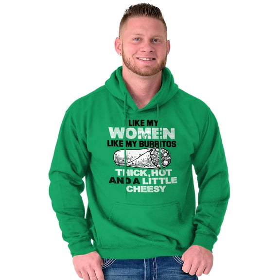 Thicc Hot Burrito Funny Taco Tuesday Men Big & Tall Graphic Hoodie Brisco Brands 2X