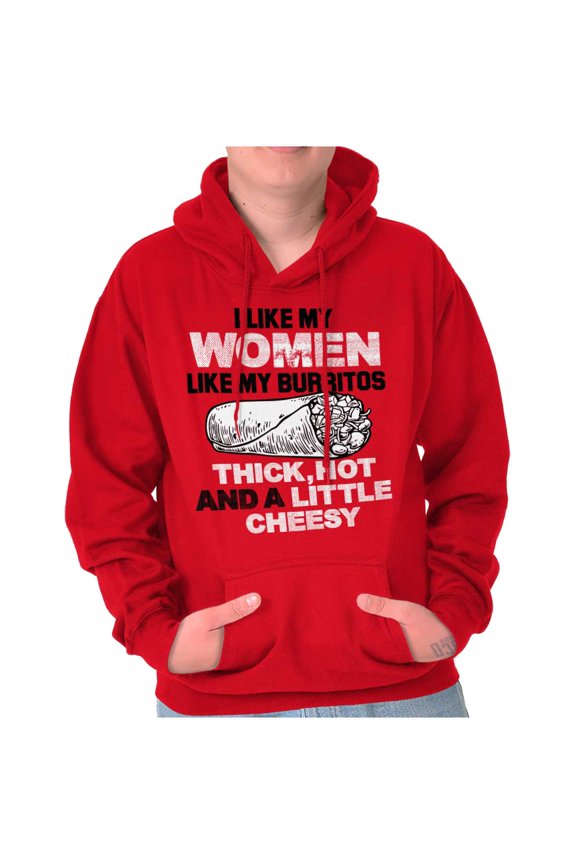 Thicc Hot Burrito Funny Taco Tuesday Hoodie Hooded Sweatshirt Men Brisco Brands X