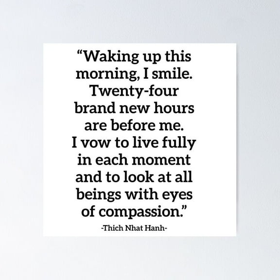 Thich Nhat Hanh,Buddhist Quote Poster- Unframed Poster | Wall Art | Perfect For Home Decor & Gifts, 8x12