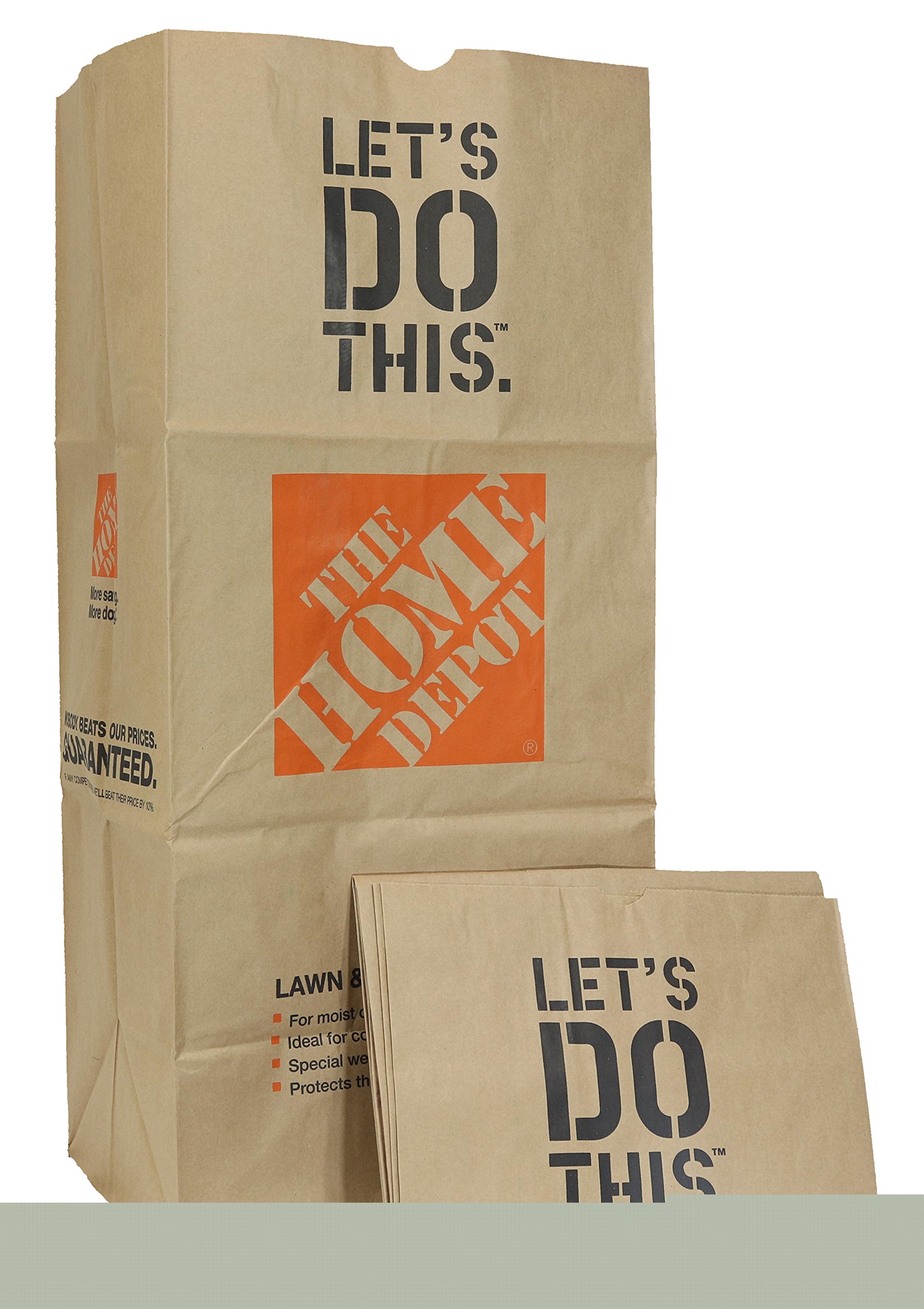 Thick 2-Ply 30 Gallon Brown Paper Refuse Bags for Lawn Garden Waste, Biodegradable Leaf Twig Compost Bags, Pack of 70, Brown