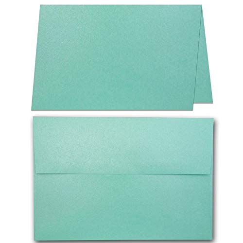 Thick 5" x 7" Folded Shimmery Metallic Folded Blank Card & Envelope