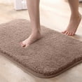 thumbnail image 1 of Thick Absorbent Memory Foam Bath Mat, Non-Slip Washable Rug for Kitchen Bathroom Floor,Brown, 1 of 8
