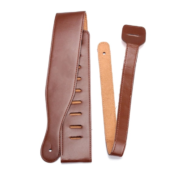 Thick Adjustable Soft PU PU Leather Strap for Electric Guitar and Bass Musical Instruments, 1 Piece