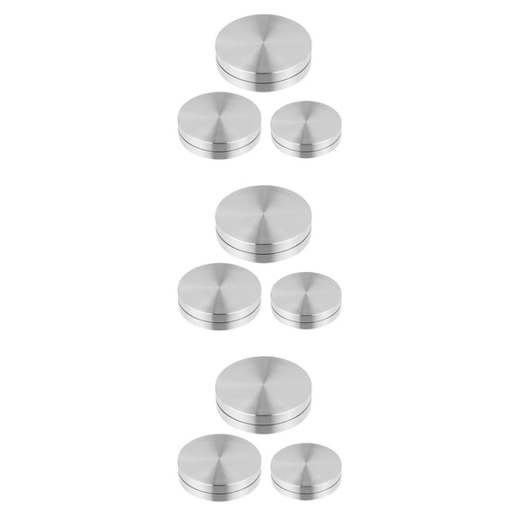 9-Piece Set of Thick Aluminum Discs for Turntable Shafts with Double-Layer Round End Bearings, Desktop Rotating Bearing Circles