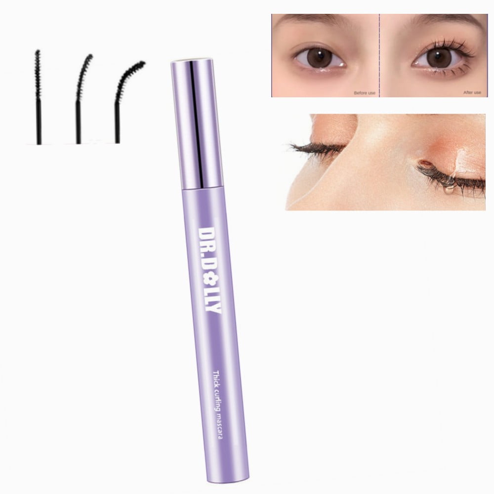 Thick And Curl Waterproof Mascara Small Brush Long Mascara Primer Black