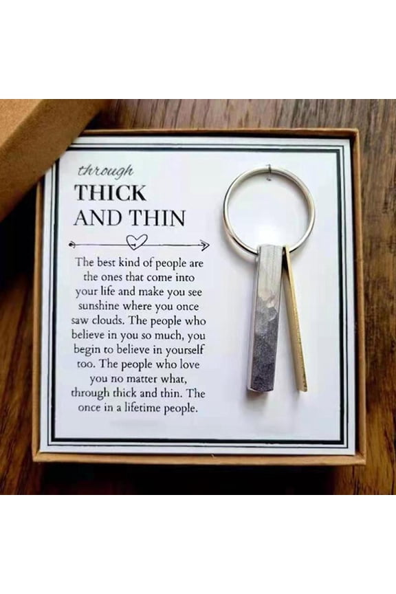 Thick And Thin Friendship Keychain Best Friend Keychain Christmas Gifts for Women Thank You Gift To Soul Sister