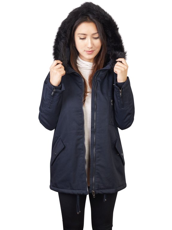 Thick Anorak Down Jacket Parka with Faux Fur Hoodie