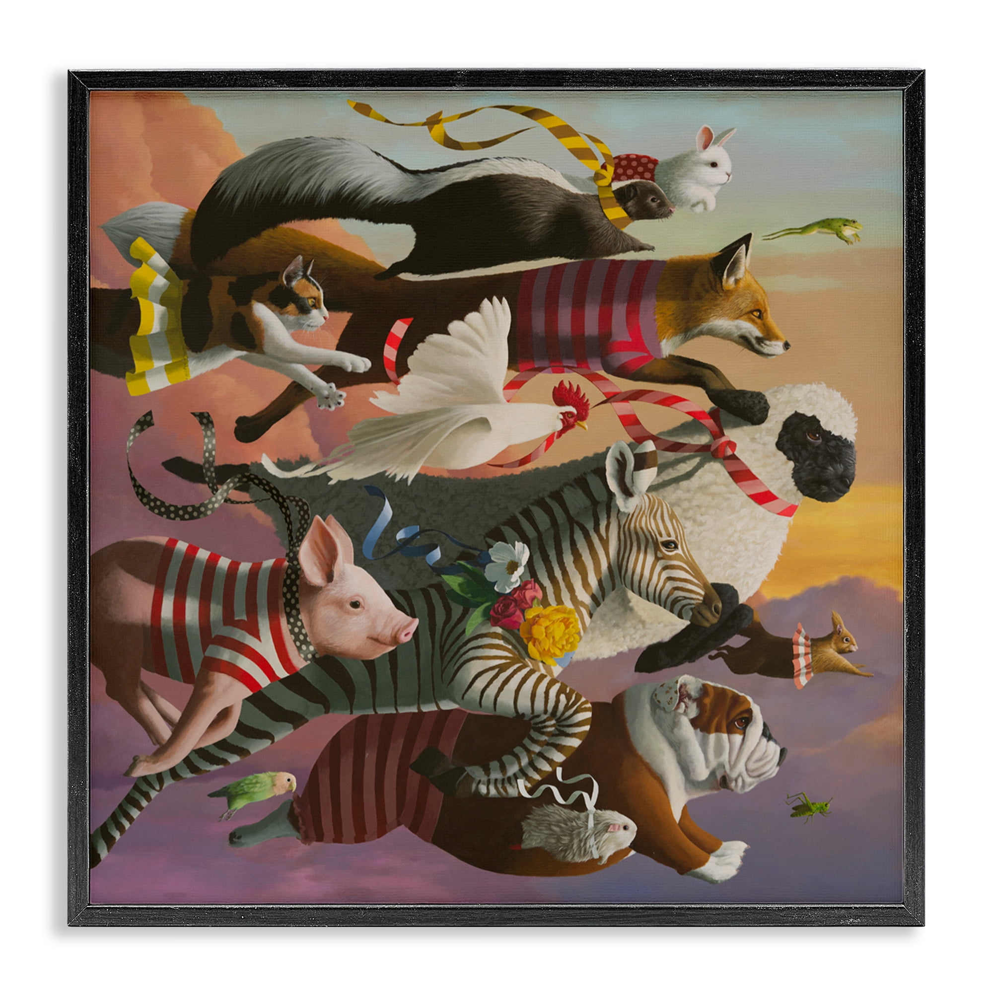 Thick As Thieves Animals Black Framed Giclee Art, design by Heather Gauthier