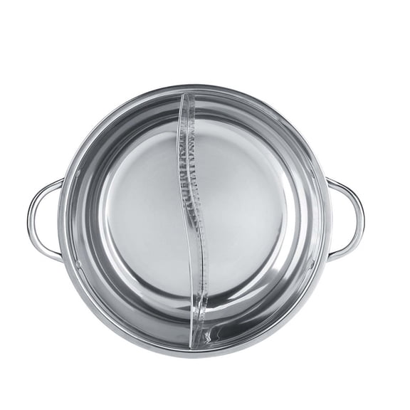 Thick,Base Stainless Steel Hot Pot, Two Flavor Options, Cool,Touch Handle, Easy Clean, Versatile Cookware