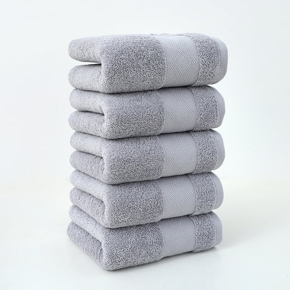 Thick Bath Towels,Classic Luxury Hand Towels for Bathroom-Hotel-Spa-Kitchen-Set - Soft,Ideal Quick Dry Luxury Washcloths,Cotton - Highly Absorbent and Quick Dry - Set of 5 (Gray)
