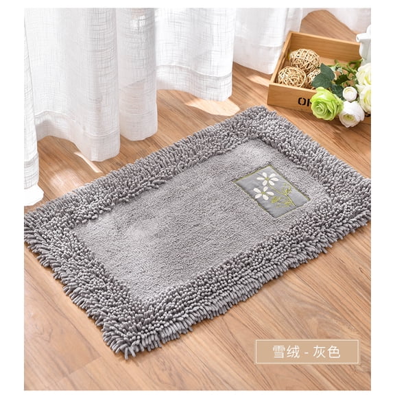 Thick Bathroom Rugs, Extra Soft Absorbent Chenille Striped Bath Rugs, Rubber Backing, Machine Wash Dry, Bath Mats for Bathroom Floor, Tub and Shower, Home Decor Accessories