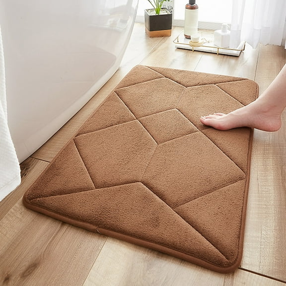 Thick Bathroom Rugs Mat,Bath Mats for Bathroom Floor Non Slip Non Skid Washable,Bathroom Water Absorbing Door Mat Convenient Machine Wash Lightweight Fabric Quick Water Absorption Non Slip Floor Mat