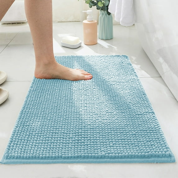 Thick Bathroom Rugs Mat,Bath Mats for Bathroom Floor Non Slip Non Skid Washable,Luxury Ultra-Dense Short Pile Chenille Carpet All-Season Home Use Bedroom Soft Absorbent Non-Slip Rug for Flooring