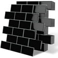 thumbnail image 1 of Thick Black Peel and Stick Subway Tile Backsplash Self Adhesive for Kitchen Bathroom Wall (10-Sheet, 12"×12")$$Tools, 1 of 5