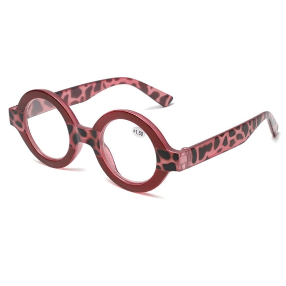 Thick Blue Light Blocking Reading Glasses +1.5, Round Classic Plastic Red Tortoiseshell Readers 1.50 for women, Fashion Presbyopia Glasses +150 Strength