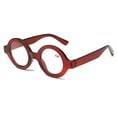 thumbnail image 1 of Thick Blue Light Blocking Reading Glasses +4.0, Round Classic Plastic Red Readers 4.00 for women, Fashion Presbyopia Glasses +400 Strength, 1 of 6