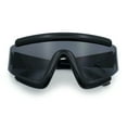 thumbnail image 1 of Thick Bubble Plastic Frame Oversize Shield Rectangular Sport Sunglasses All Black, 1 of 9