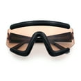 thumbnail image 1 of Thick Bubble Plastic Frame Oversize Shield Rectangular Sport Sunglasses Black - Brown, 1 of 9