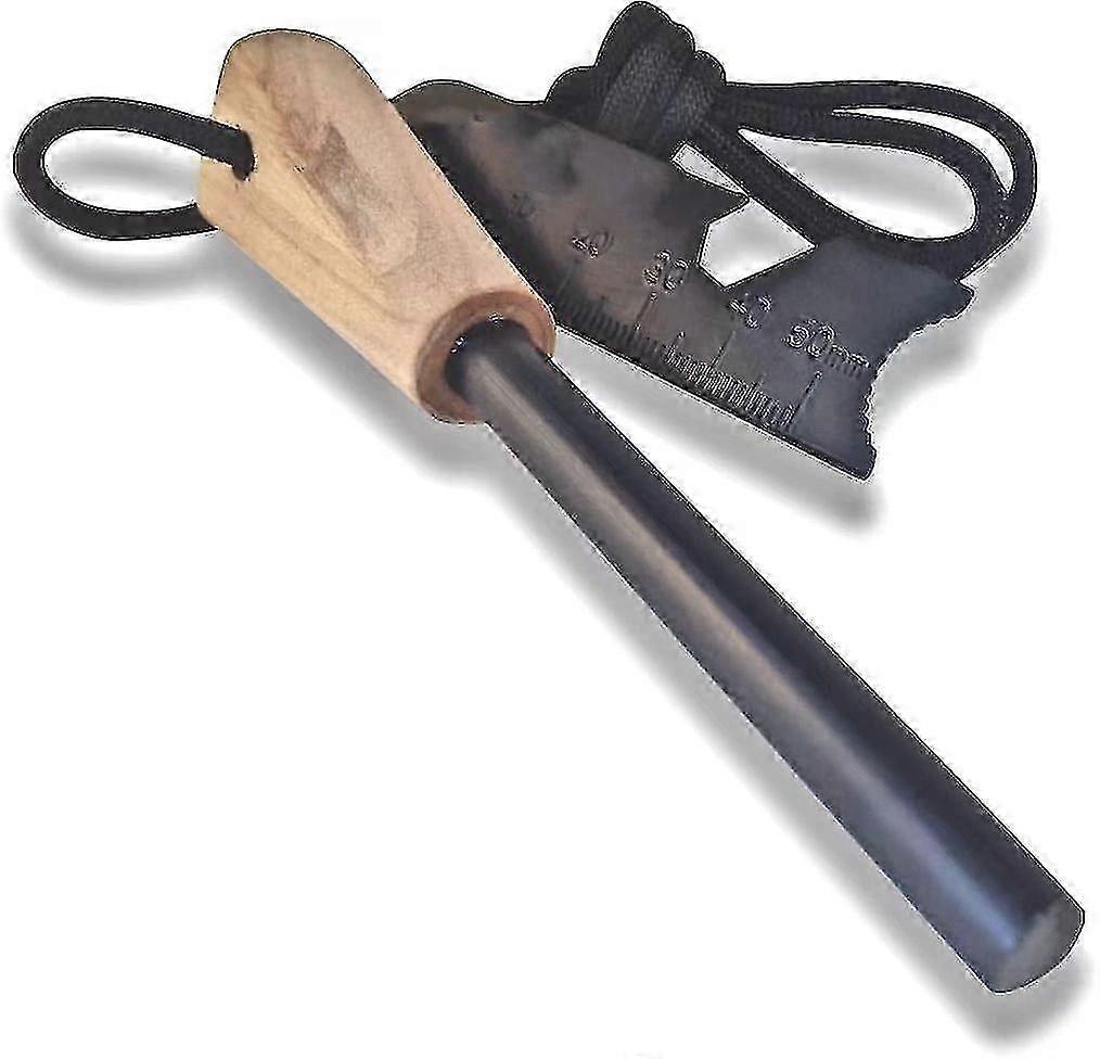 Thick Bushcraft Fire Starter Ferro Rod with Handcrafted Design - Durable Fire Steel for 20,000 Strikes & Outdoor Survival