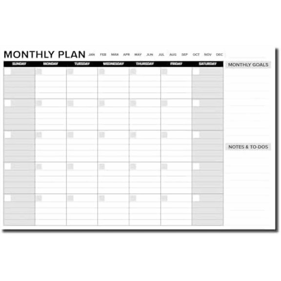 Thick Cardstock Undated Desk Calendar, Desktop Monthly Planner with To-Do List and Notes, Home, Office Desk Calendar - 12" x 18", 18 Sheets