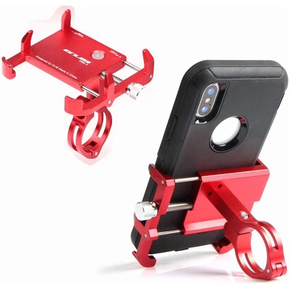 Thick Case Design Bike & Motorcycle Phone Mount Handlebar Holder Adjustable Compatible with iPhone XR Xs 7s 8 Plus,Compatible SamsungS7/S6/Note5/4,Any Cell Phones (red)