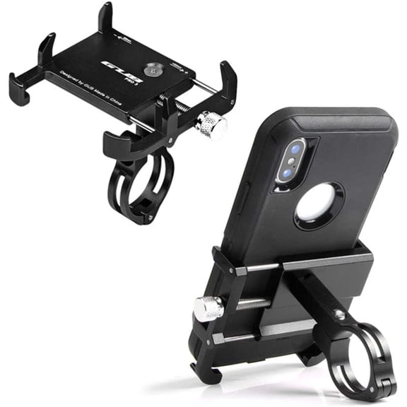 Thick Case Design Bike & Motorcycle Phone Mount Handlebar Holder Adjustable Compatible with iPhone XR Xs 7s 8 Plus,Compatible SamsungS7/S6/Note5/4,Any Phones (Black)