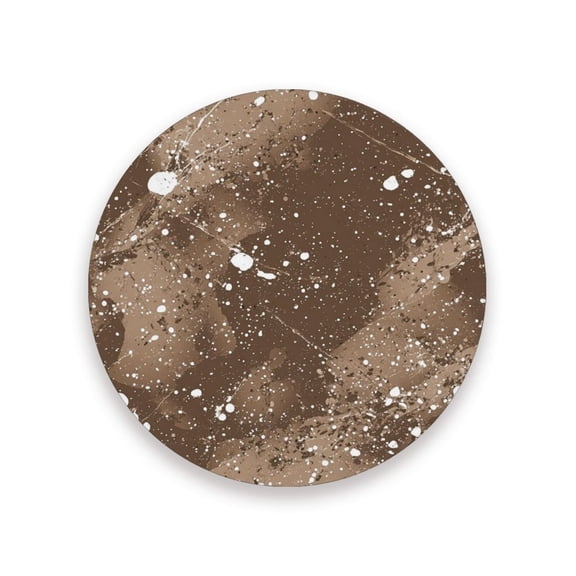 Thick Ceramic & Wood Coasters Set of （1/2/4 ）- 3.9 Inch Round Bar Coasters with Eco-Friendly Print, Waterproof Stain-Resistant Drink Pads，A Brown Marble Pattern