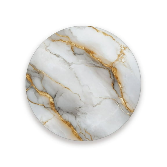 Thick Ceramic & Wood Coasters Set of （1/2/4）- 3.9 Inch Round Bar Coasters with Eco-Friendly Print, Waterproof Stain-Resistant Drink Pads，A Marble Texture