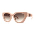 thumbnail image 1 of Thick Chain Arm Squared Thick Plastic Cat Eye Plastic Sunglasses Beige Brown, 1 of 4