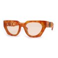 thumbnail image 1 of Thick Chain Arm Squared Thick Plastic Cat Eye Plastic Sunglasses Orange Marble Light Brown, 1 of 4