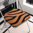 thumbnail image 1 of Thick Chair Cushions for Dining Chair,Zebra Stripes Plush Chair Pads, Washable Horseshoe Shaped Indoor Seat Cushions with Non-Slip Backing,17X16in （Coffee）, 1 of 6