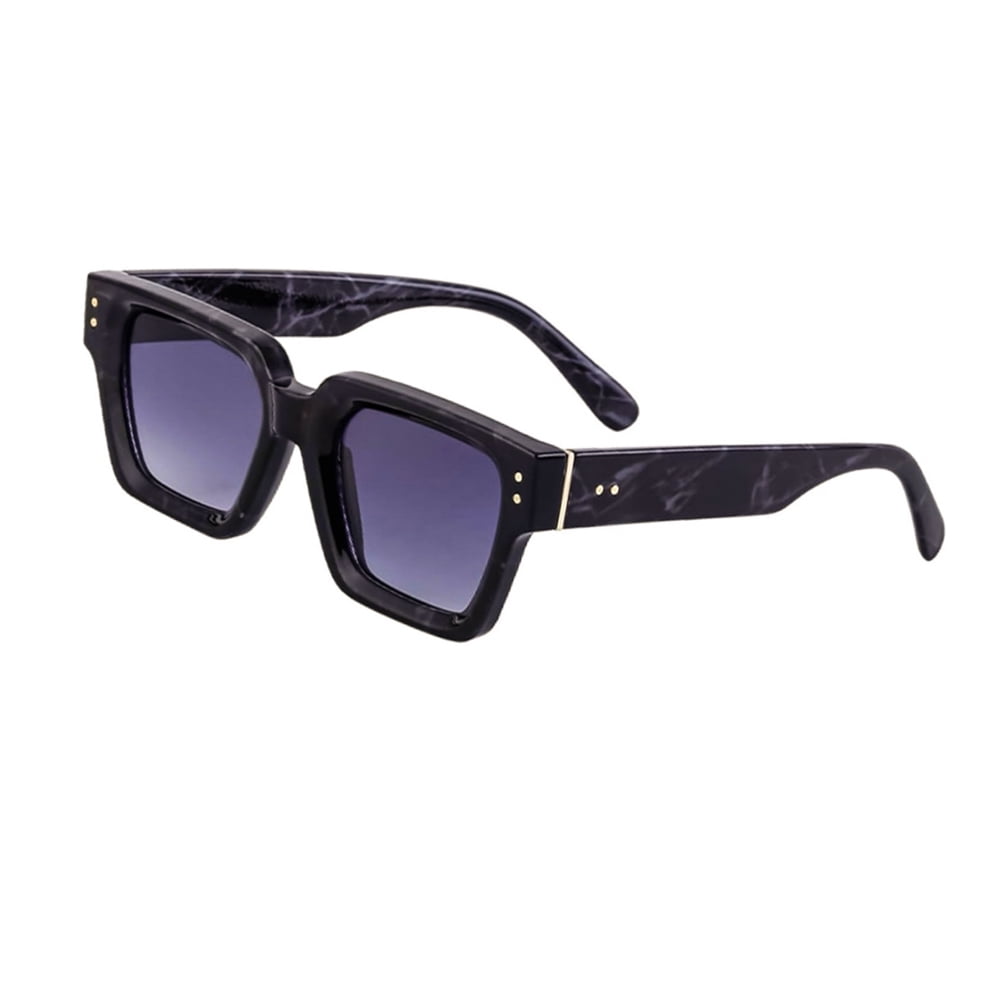 Thick Chunky Square Frame Black Marble Pattern Shades for